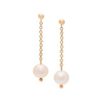 YELLOW GOLD AND CULTURED PEARL EARRINGS