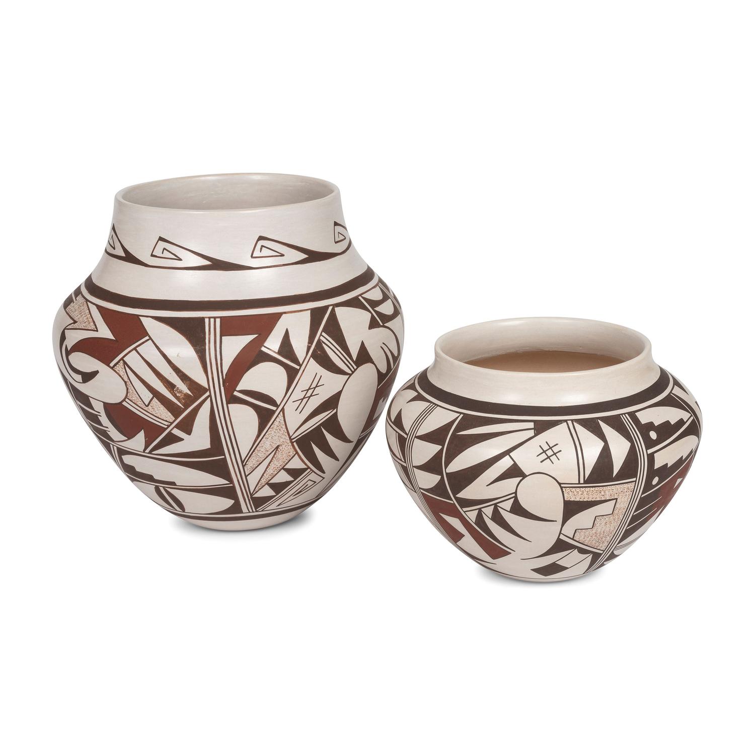 Polychrome Jars — lot of 2