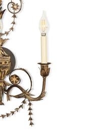 A Set of Four Neoclassical Style Pressed Metal Two-Light Sconces