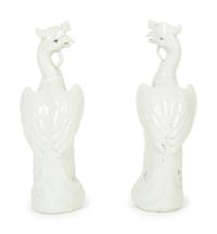 A Pair of Chinese Export Blanc de Chine Phoenix Birds — 20TH CENTURY