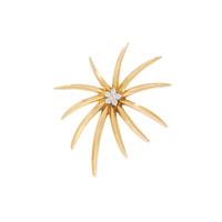 SUNA, YELLOW GOLD, PLATINUM AND DIAMOND STARBURST BROOCH