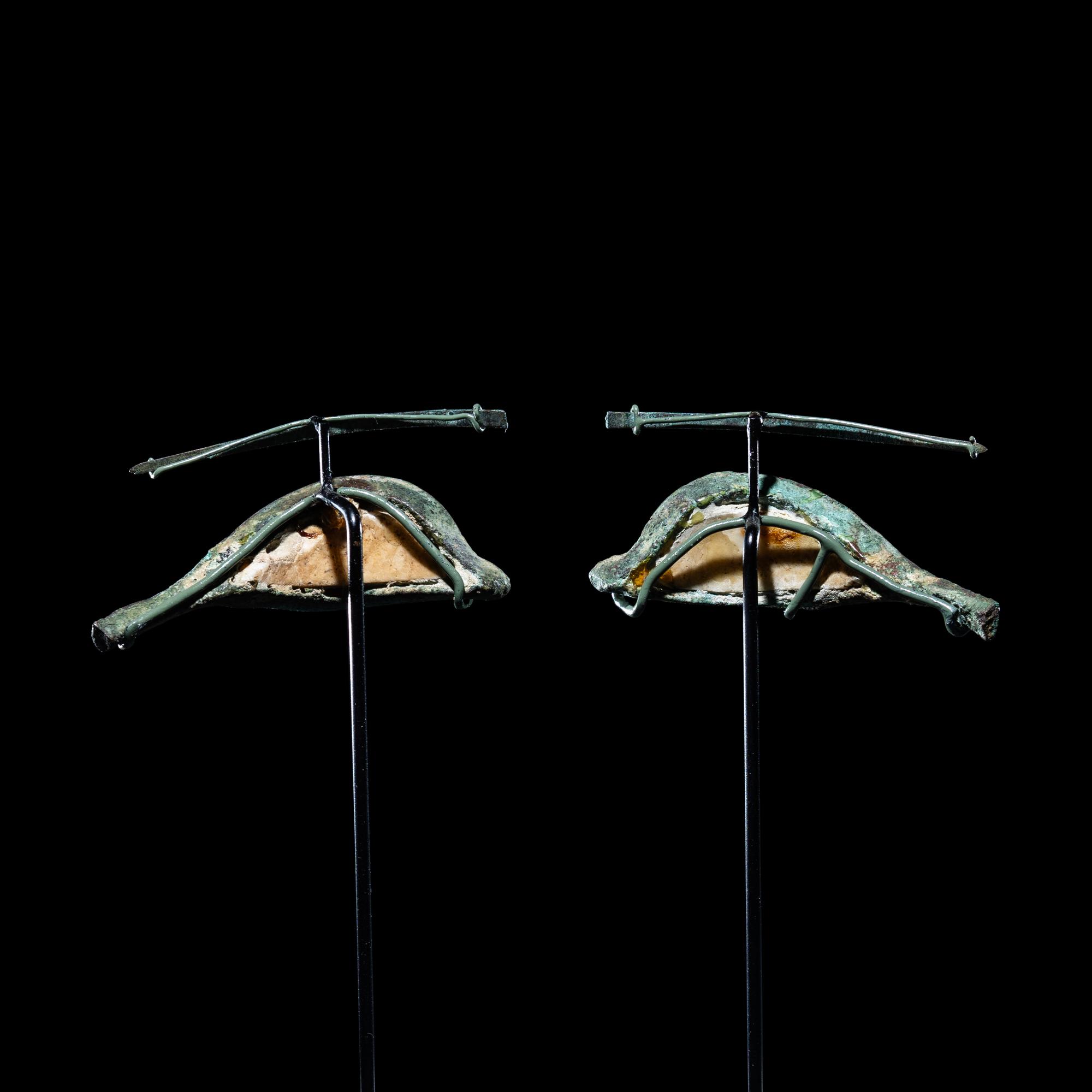 A Pair of Egyptian Bronze Eyes