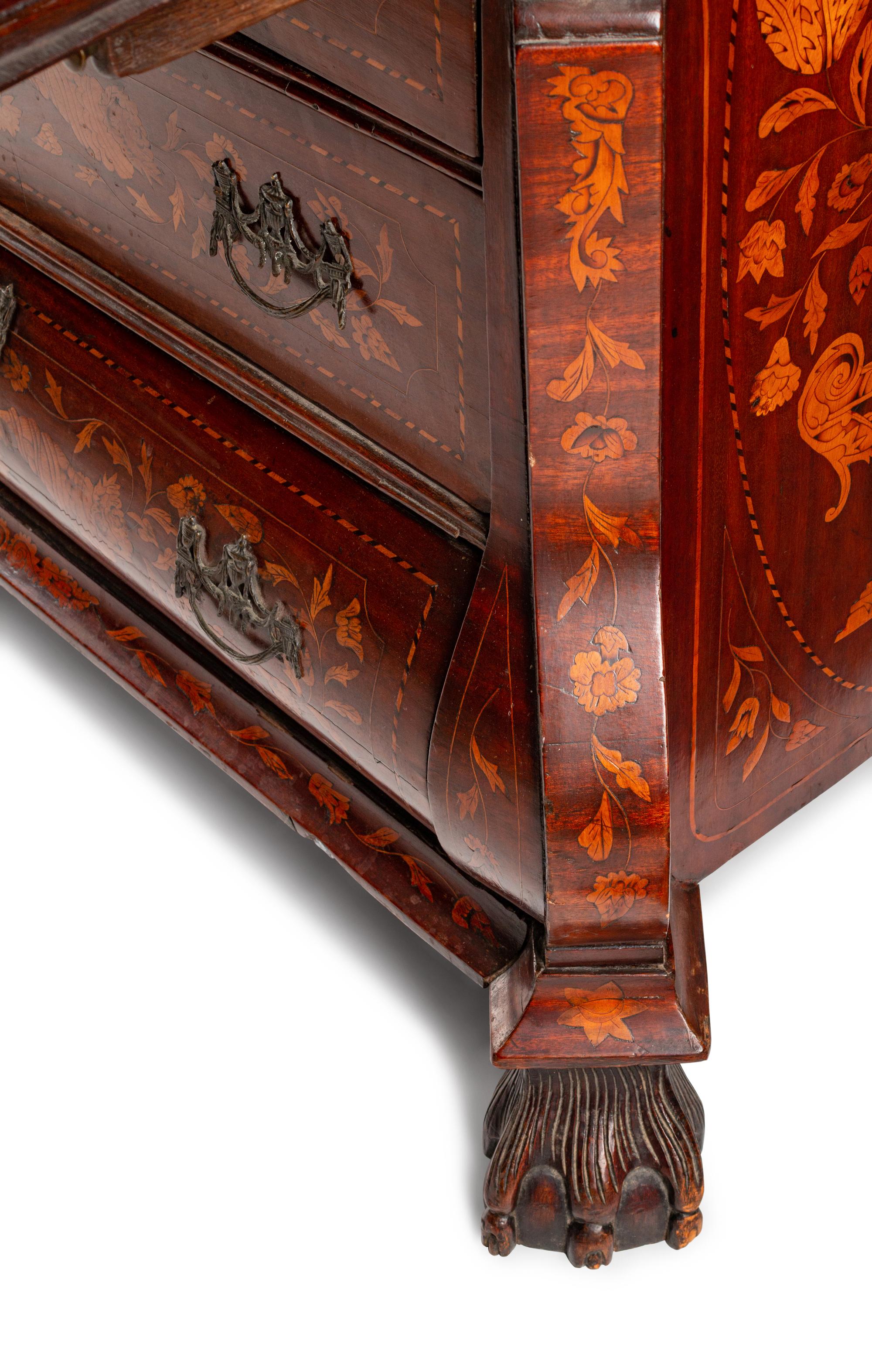A Dutch Rococo Style Marquetry Slant-Front Desk — 19TH CENTURY
