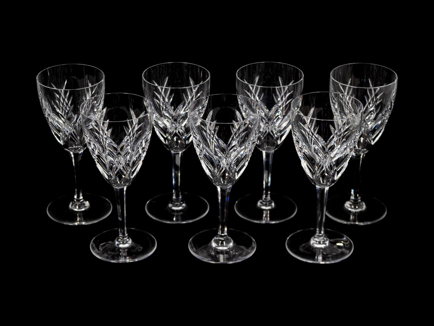 A Set of Seven Baccarat Wine Glasses