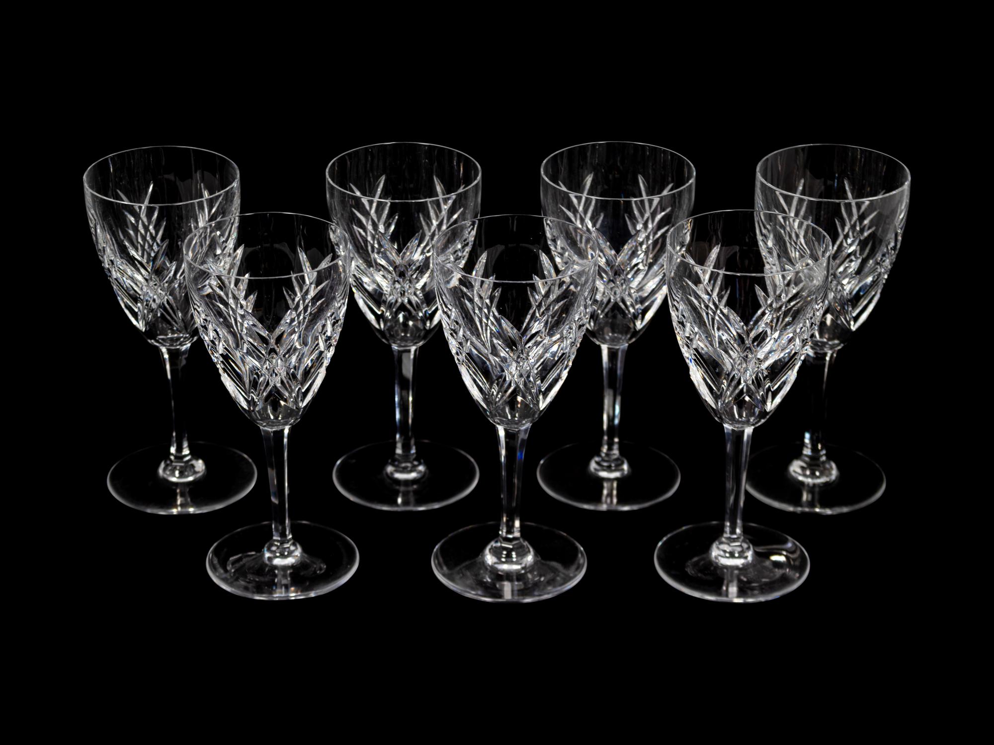 A Set of Seven Baccarat Wine Glasses