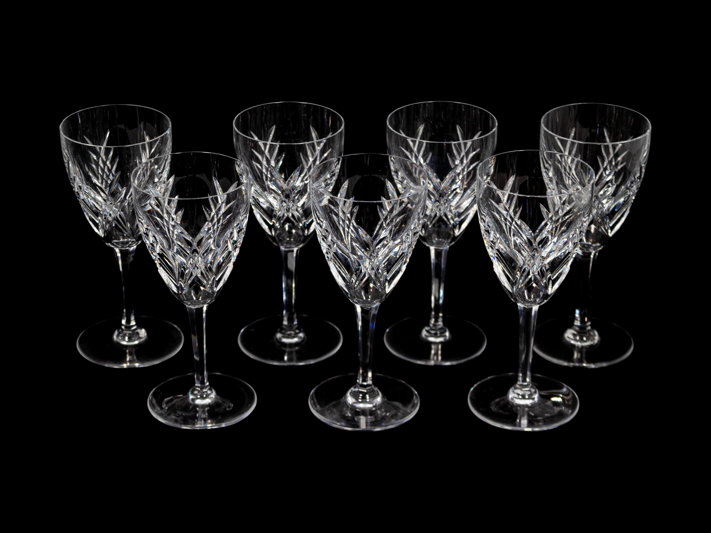 A Set of Seven Baccarat Wine Glasses