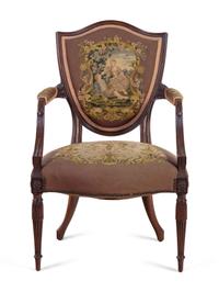 A Louis XVI Style Fauteuil with Needlepoint Upholstery