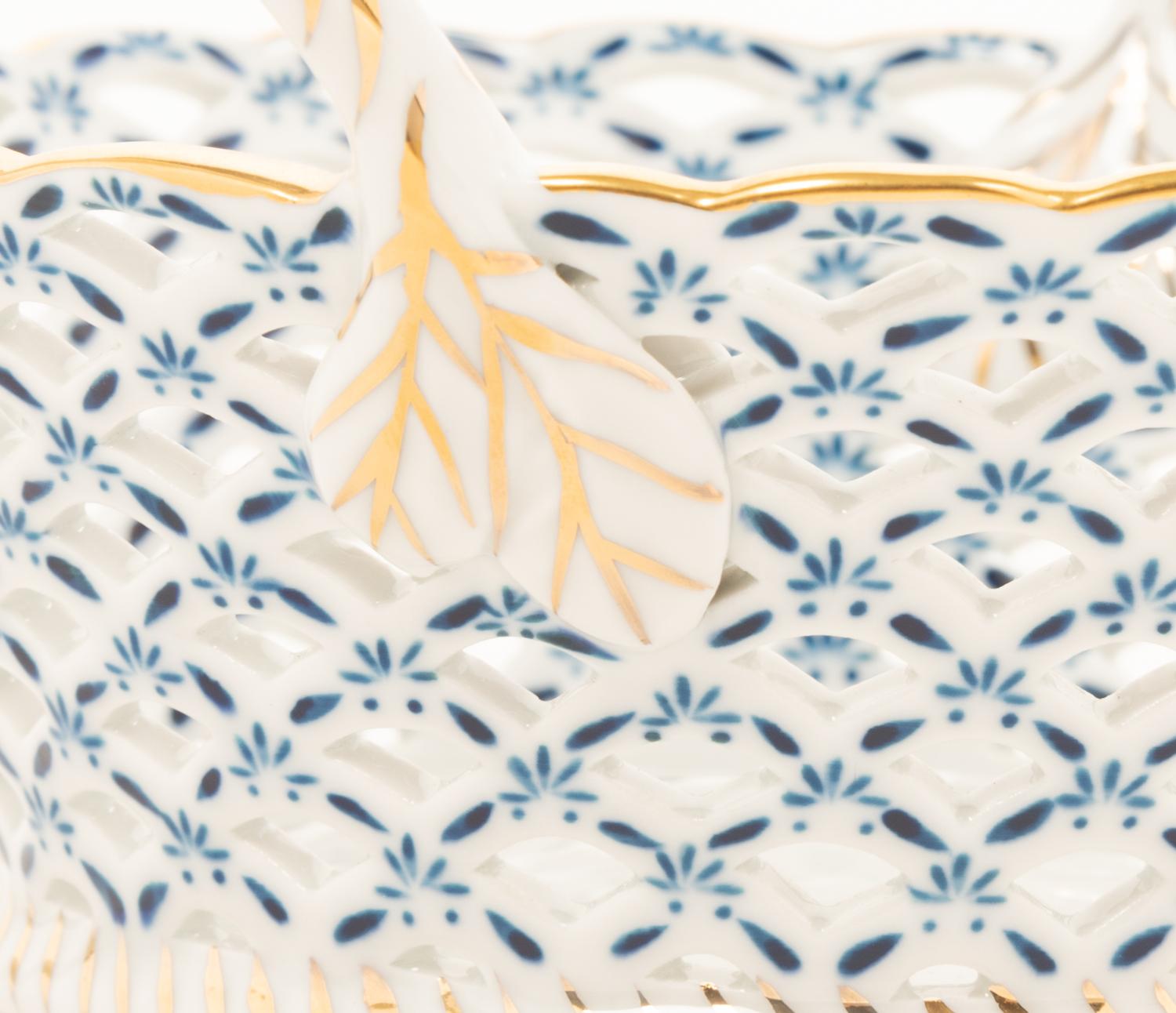 A Continental Porcelain Basket