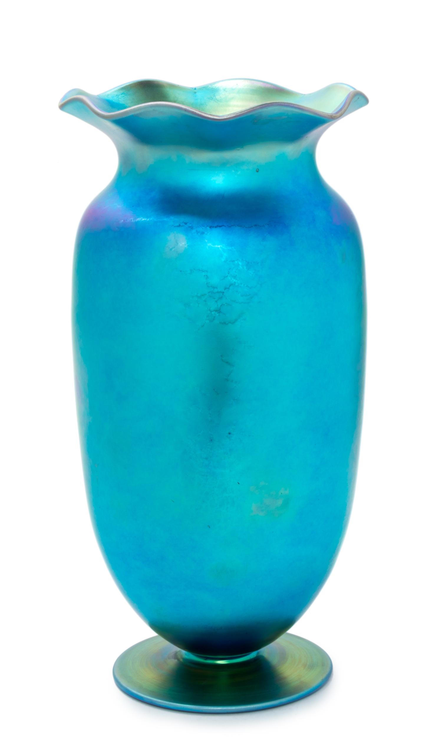 A Blue Aurene Vase