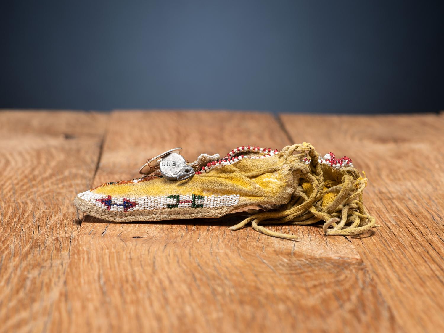 Kiowa Child's Beaded Hide Moccasins