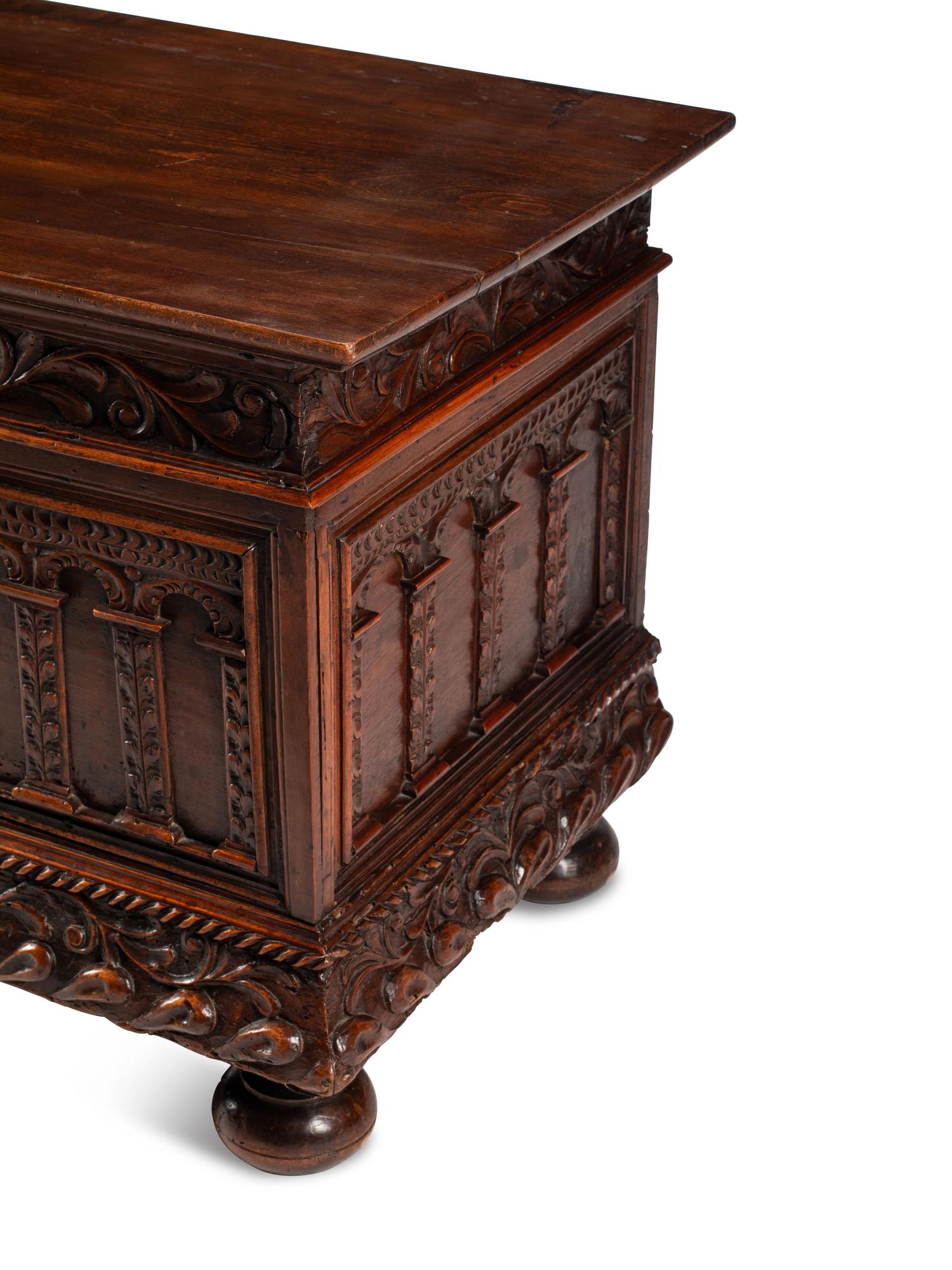 An Italian Walnut Cassone