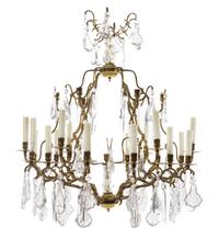 A Gilt Bronze Eighteen-Light Chandelier Height 39 inches. — 20TH CENTURY