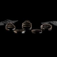 Navajo Silver Cuff Bracelets with Inlay