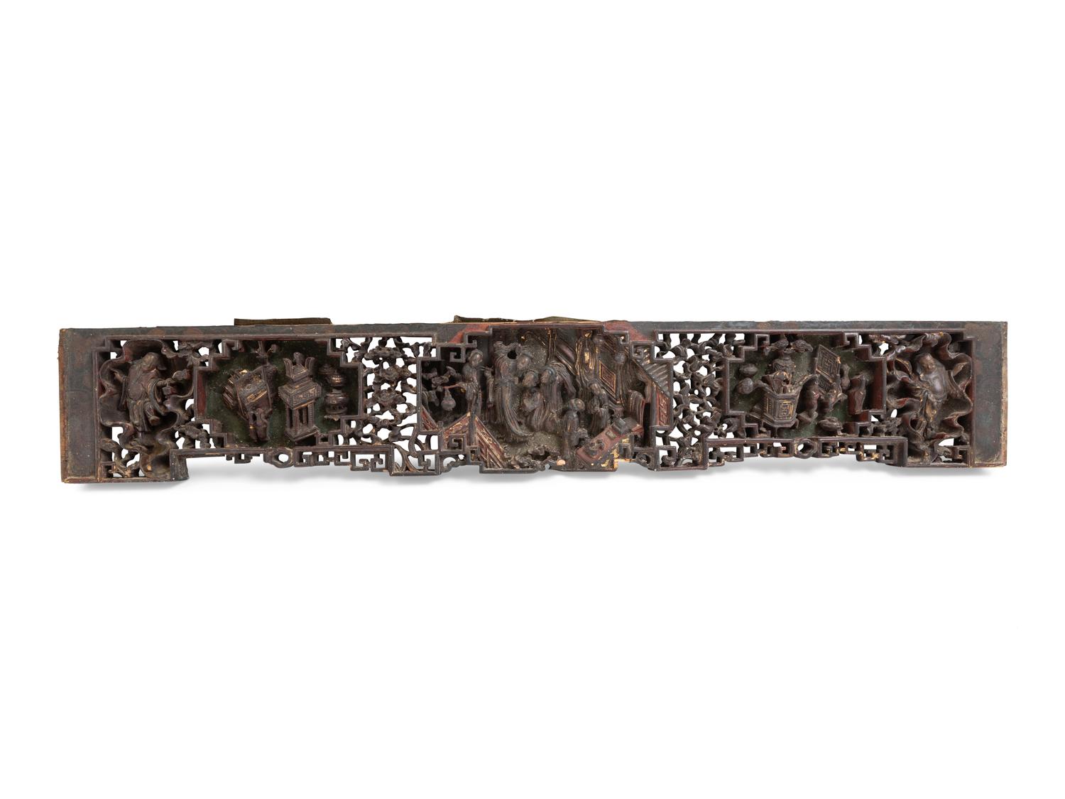 Ten Chinese Carved Wood Panels
