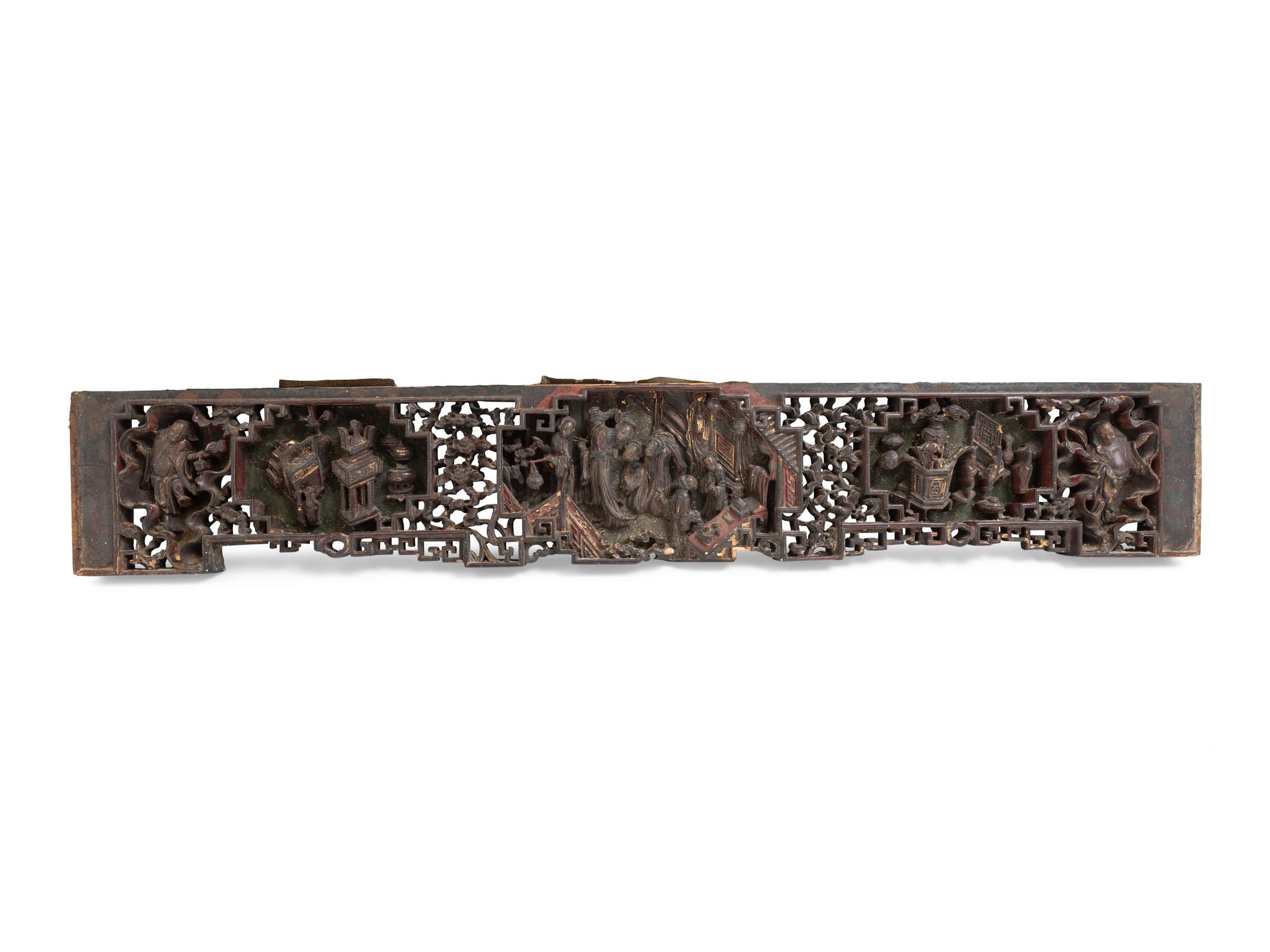 Ten Chinese Carved Wood Panels