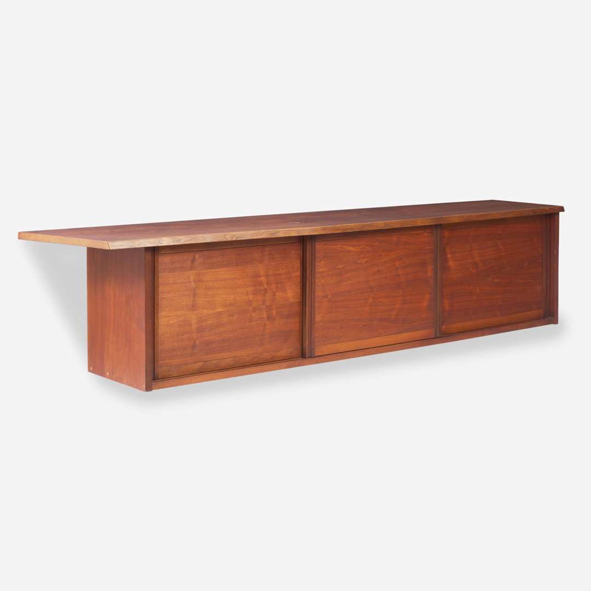 George Nakashima (American, 1905-1990) Triple-Door Hanging Wall Case, New Hope, Pennsylvania, 1956