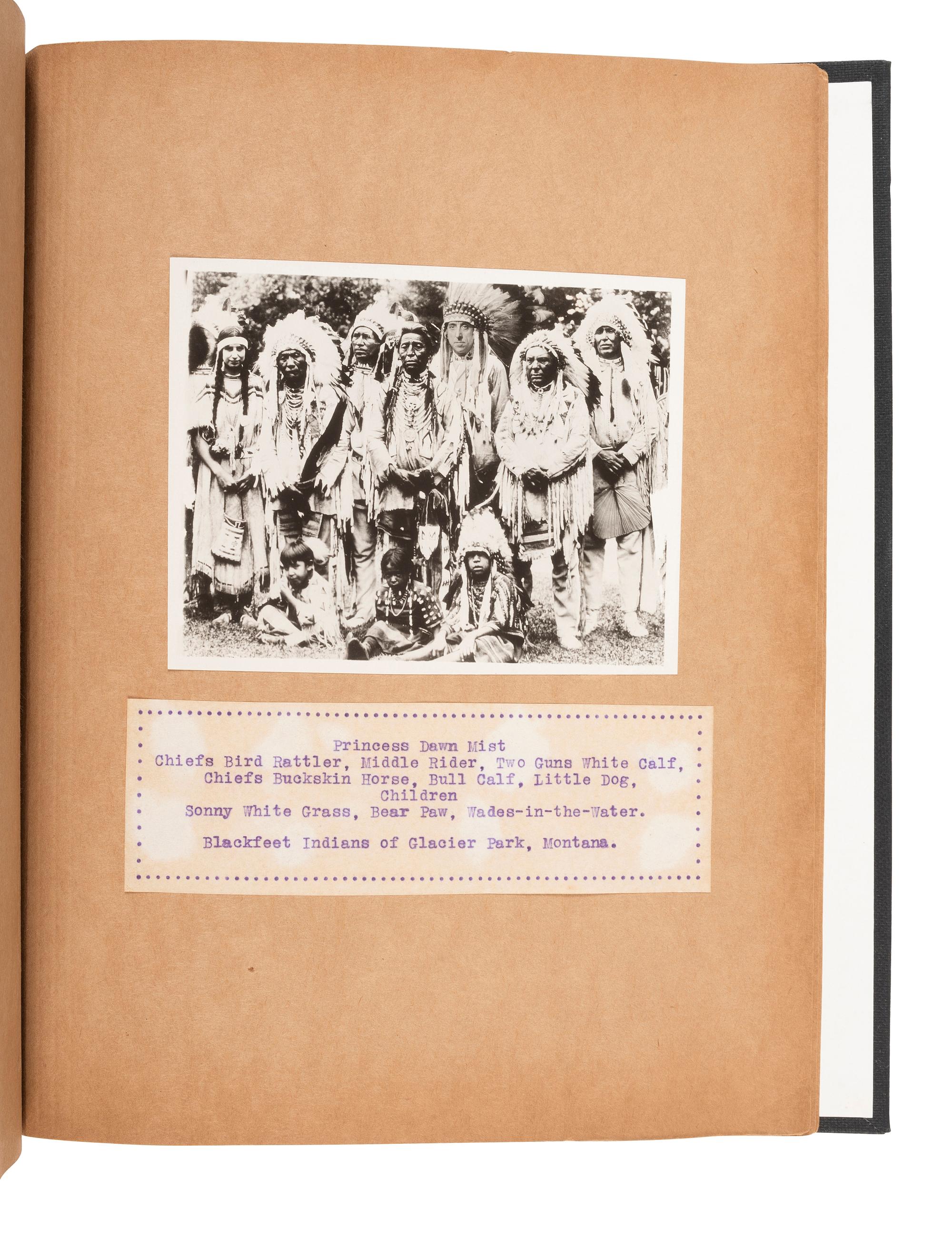 [NATIVE AMERICANS]. Album of 18 photographs of Blackfeet Chiefs, incl. Two Guns White Calf.