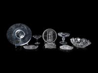 A Group of Molded and Cut Glass Serving Articles