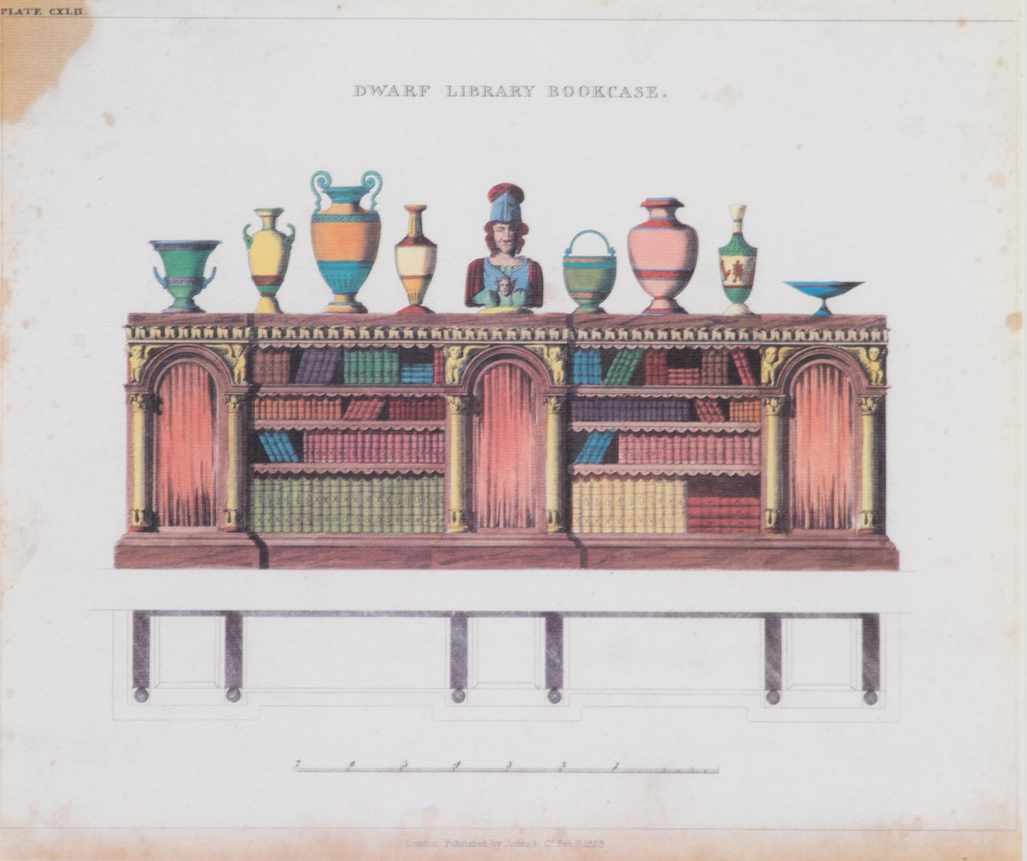 A Set of Nine Color Engravings of Furniture Design Framed height 23 x width 13 inches. — 20TH CENTURY