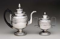 Silver coffee pot and matching covered sugar bowl chaudron and rasch, early 19th century