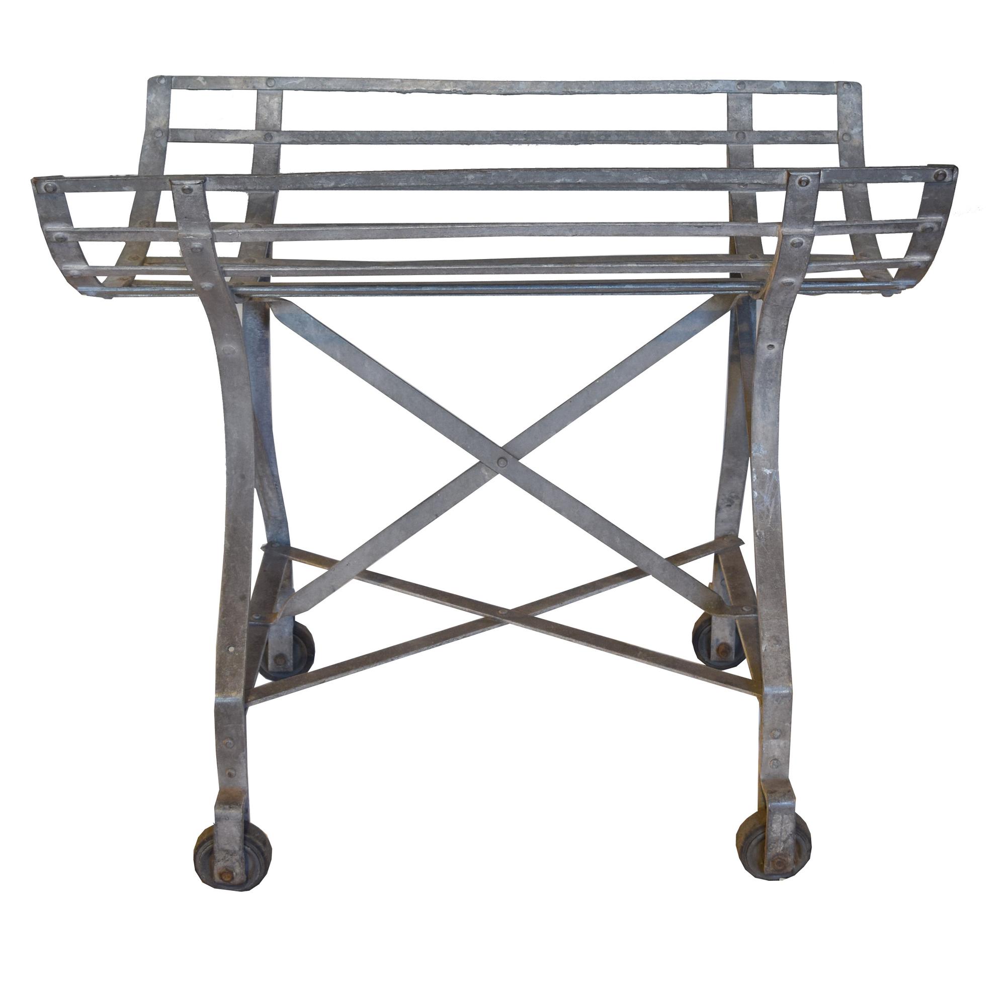 A Metal Industrial Cart 33.25" W x 20.5" D x 30.5" H — France, Circa 1940
