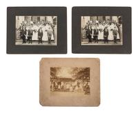 [EARLY PHOTOGRAPHY]. 16 photographs featuring interesting and curious groups of people.