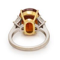 Spessartine Garnet and Diamond Ring