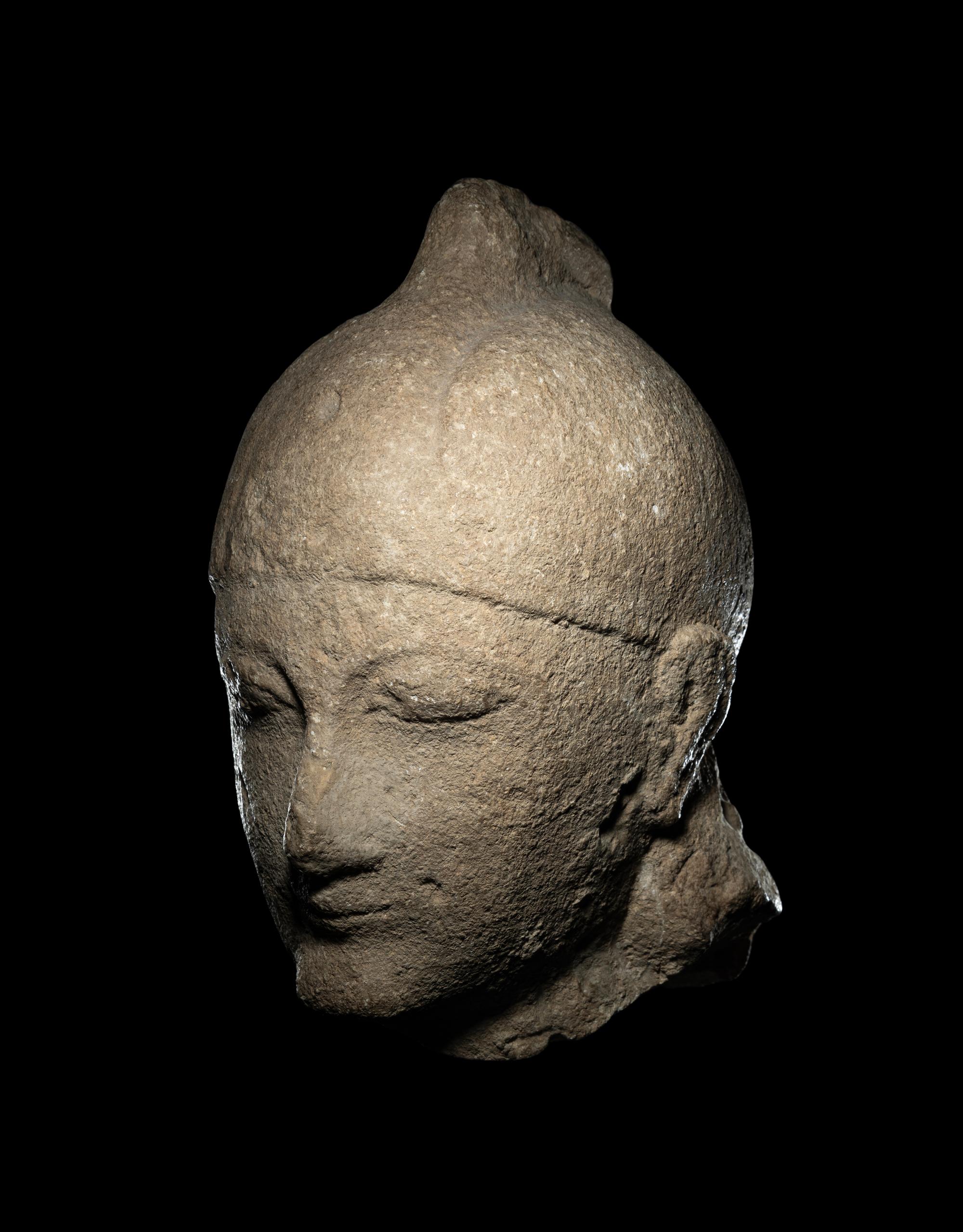 A Cypriot Limestone Head of a Male Votary