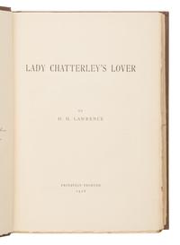 Lawrence, D.H. (1885-1930). Lady Chatterley's Lover . Florence: Privately Printed, 1928.