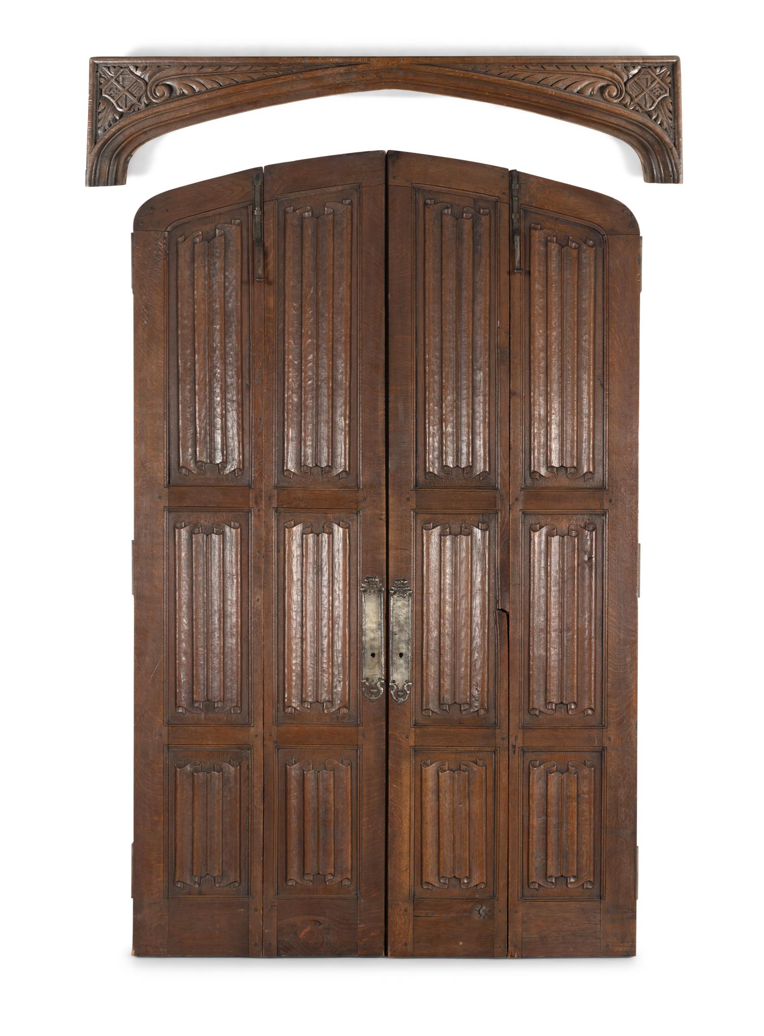 An English Oak Linenfold-Carved Paneled Room