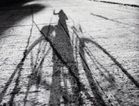 Ruth Orkin (1921-1985) Silhouette of Ruth Orkin on San Francisco Hill, from "Bike Trip", 1939