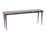 A Contemporary Amethyst Mosaic and Silver Clad Console Table — PAUL MATHIEU FOR STEPHANIE ODEGARD, 20TH CENTURY