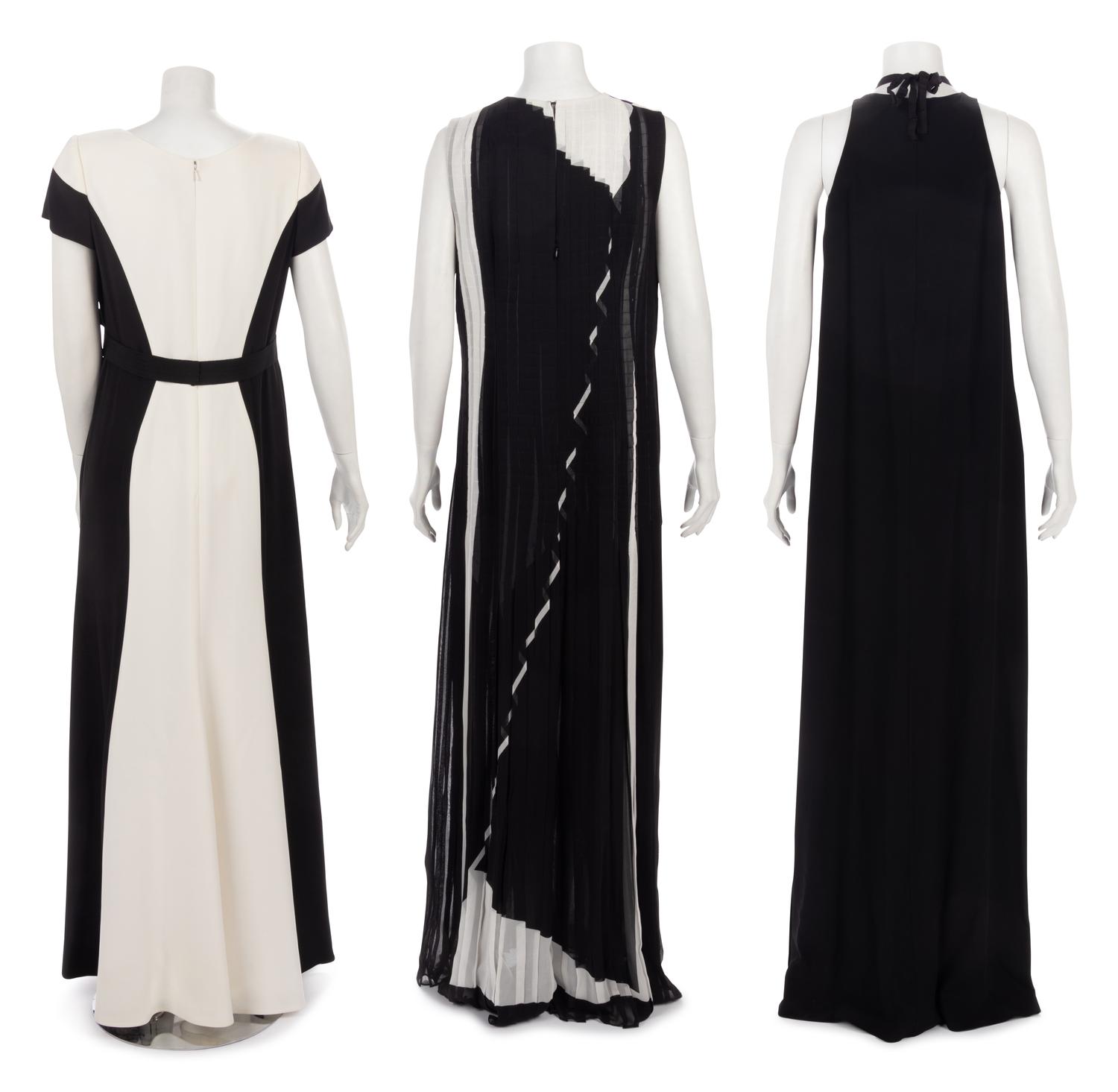 Three Designer Maxi Dresses: One Carolina Herrera, One Akris, One Brunello Cucinelli, 2015-2017