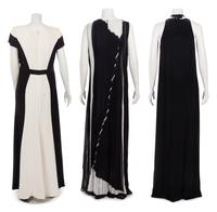 Three Designer Maxi Dresses: One Carolina Herrera, One Akris, One Brunello Cucinelli, 2015-2017