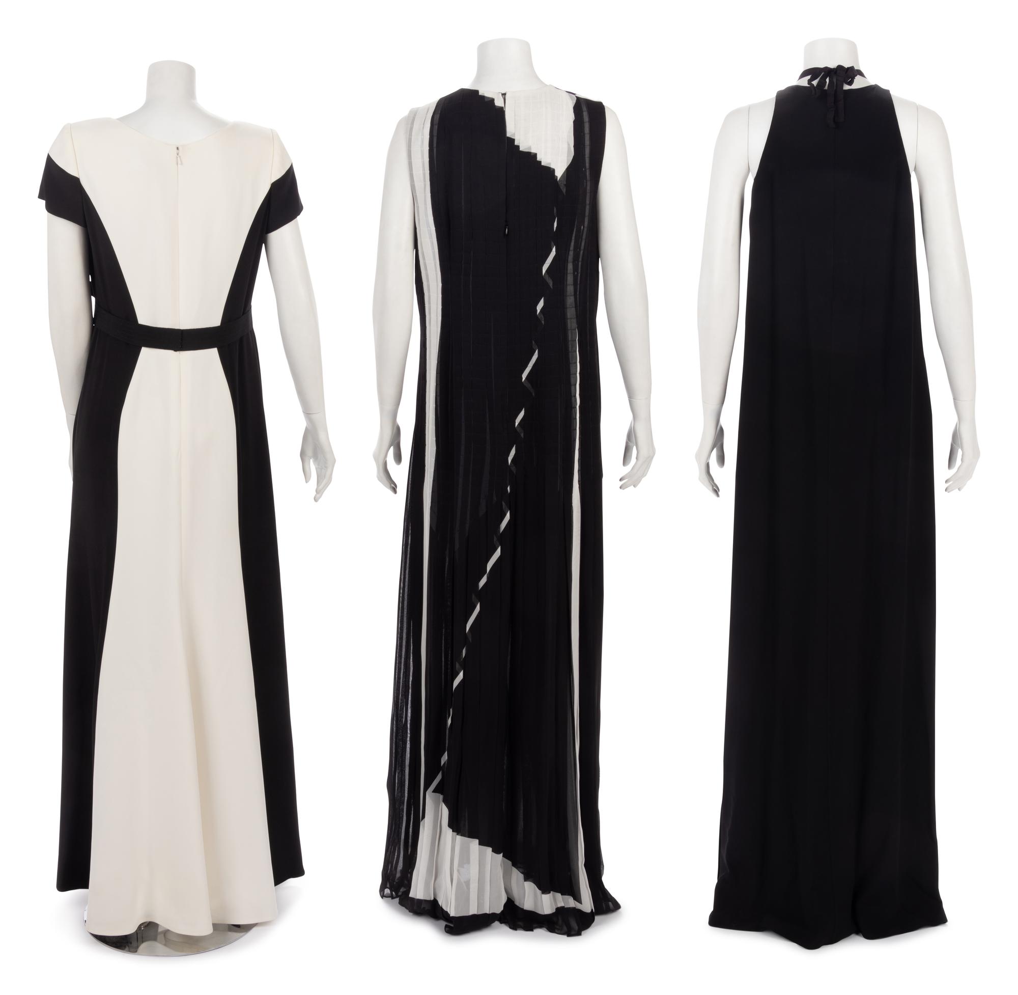 Three Designer Maxi Dresses: One Carolina Herrera, One Akris, One Brunello Cucinelli, 2015-2017