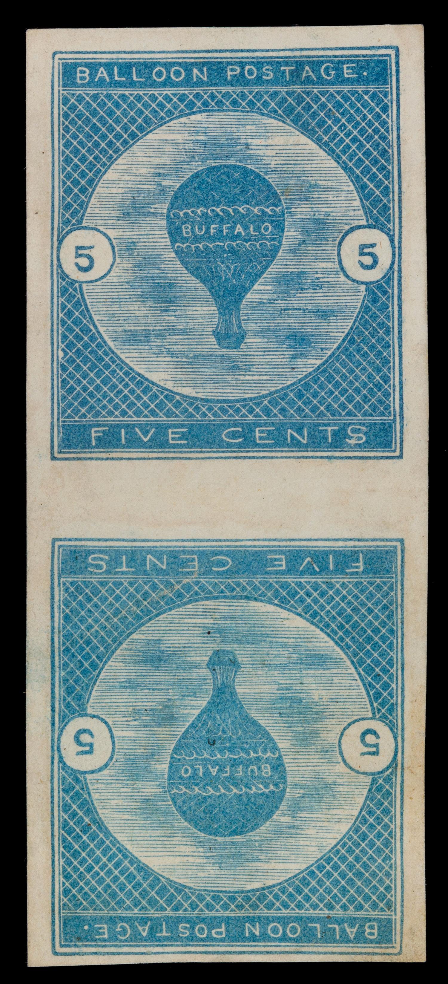 A United States 5-Cent Buffalo Balloon: Type I & Type II Tete-Beche Pair