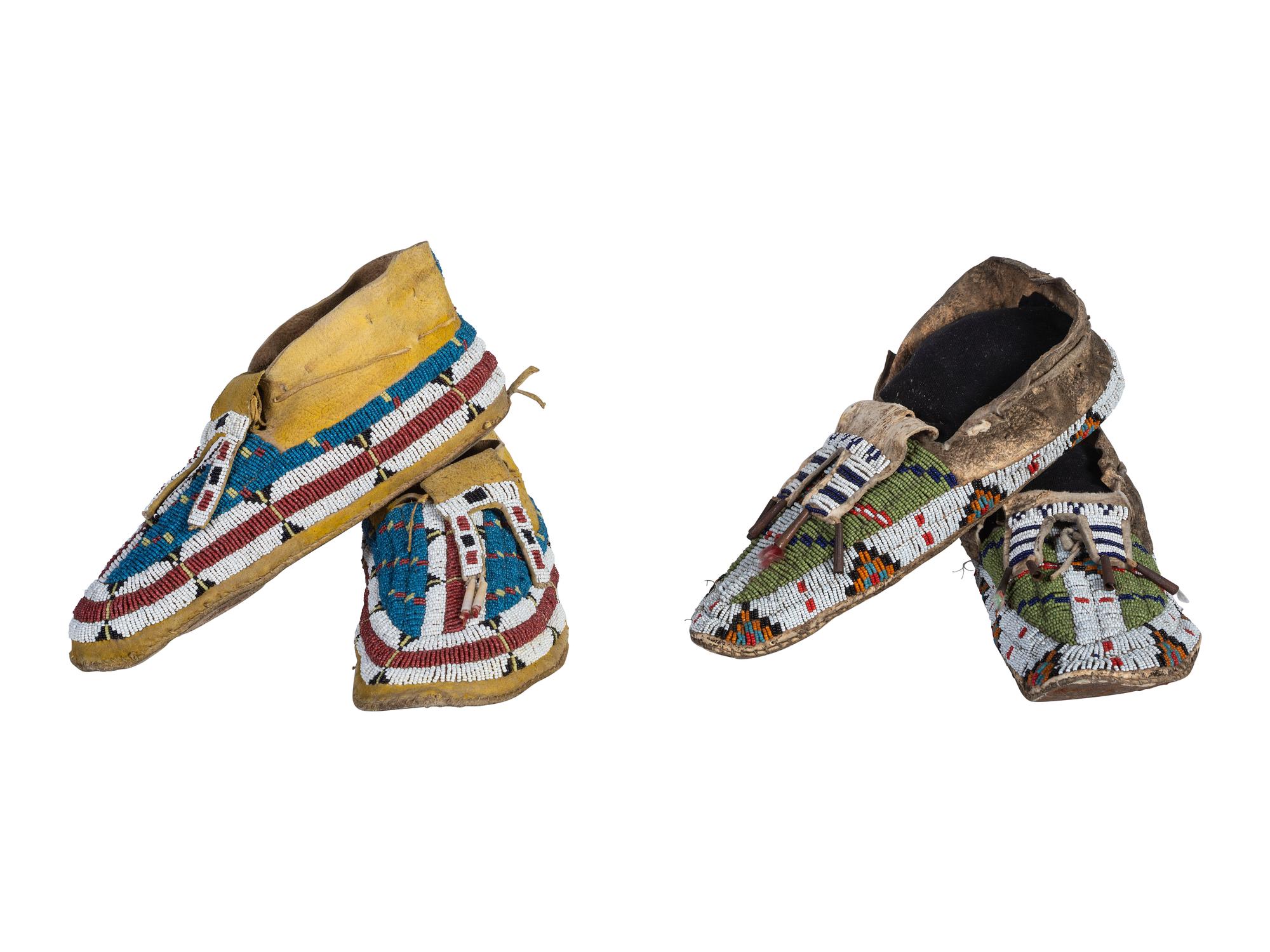 Cheyenne Beaded Hide Moccasins