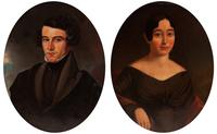 A Pair of American School Portraits, 19th Century