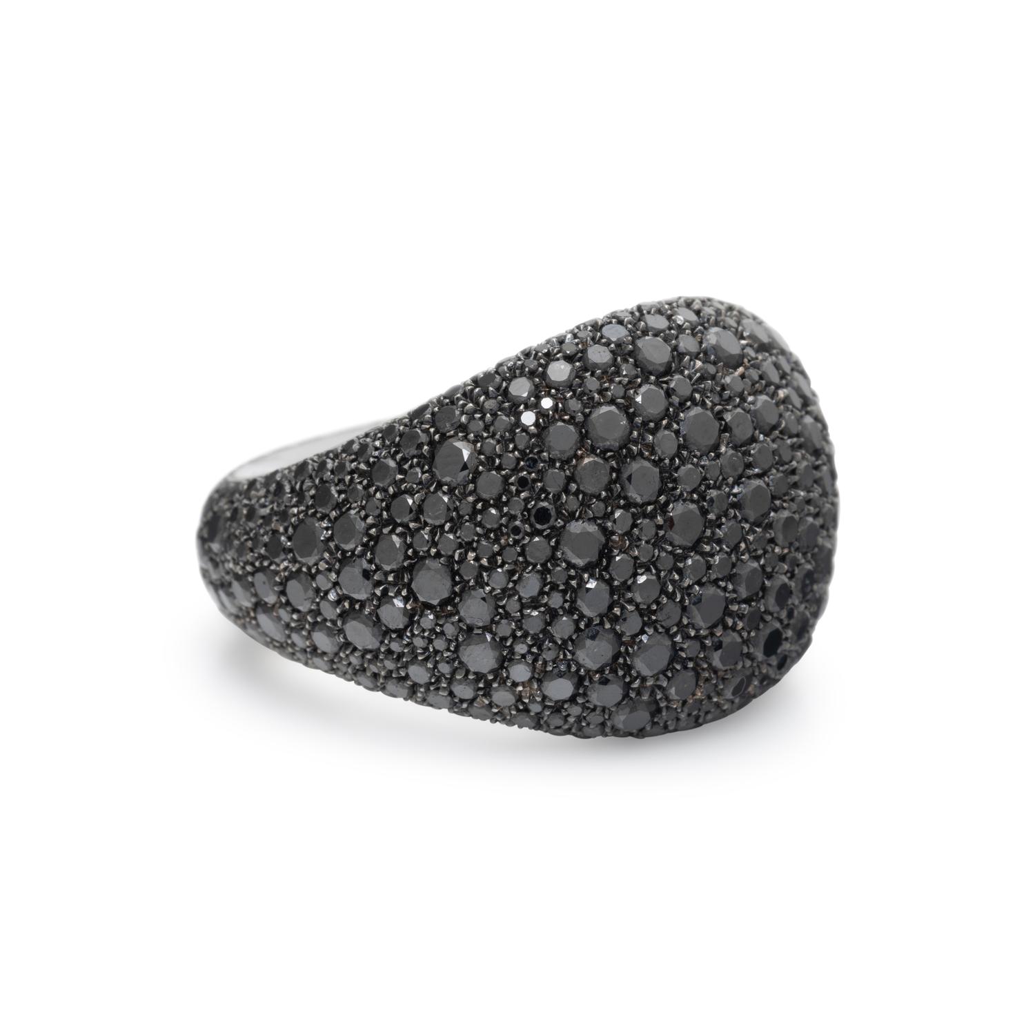 MARCO VALENTE, BLACK DIAMOND AND GOLD BOMBÉ RING