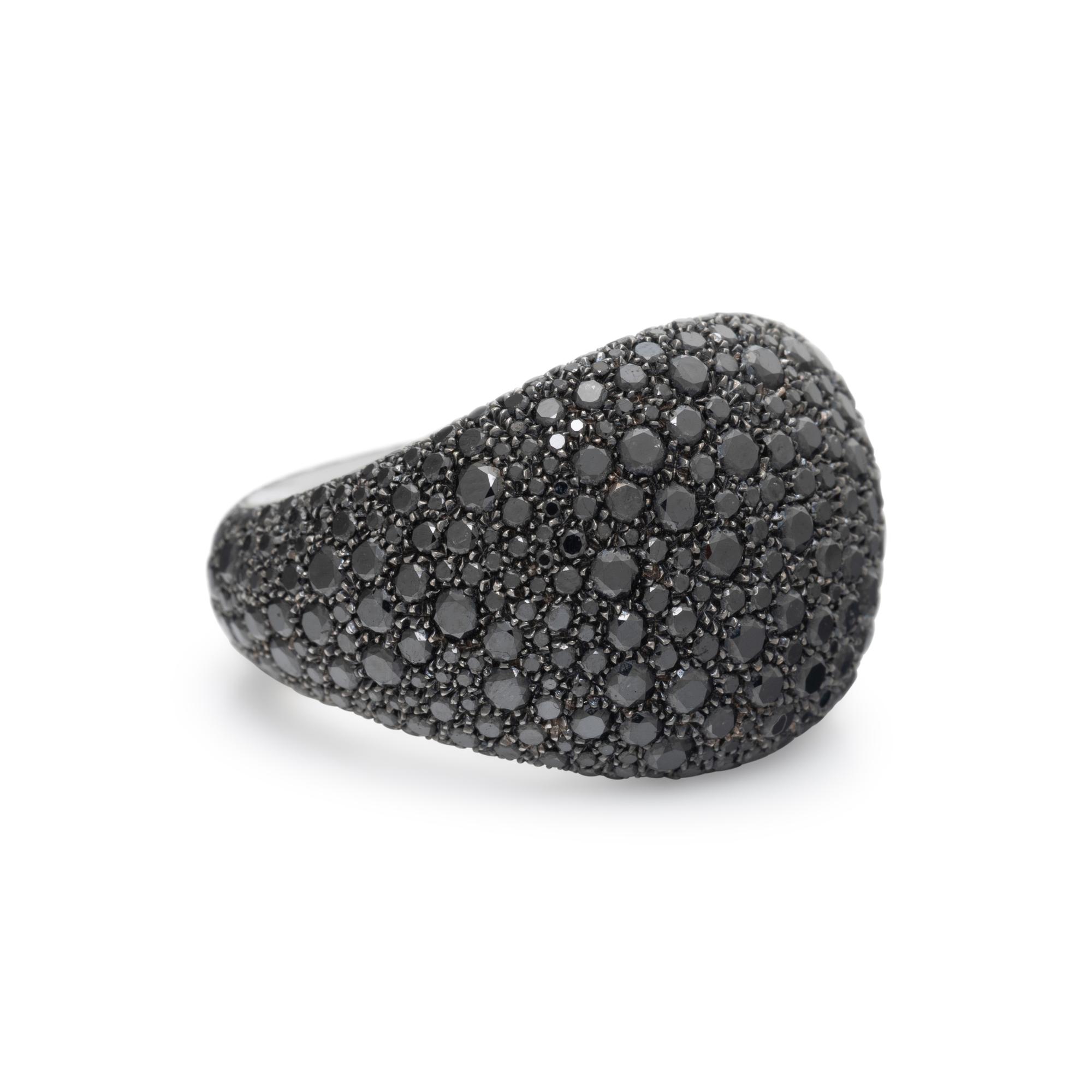 MARCO VALENTE, BLACK DIAMOND AND GOLD BOMBÉ RING