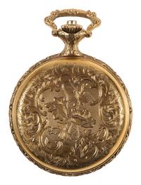 [WATCHES]. A group of 3 pocket watches, including one inscribed with a patriotic motif.
