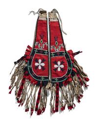 Blackfeet Beaded Wool and Hide Crupper