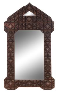 A Tramp Art Mirror Height 69 x width 39 1/2 inches. — LATE 19TH/EARLY 20TH CENTURY