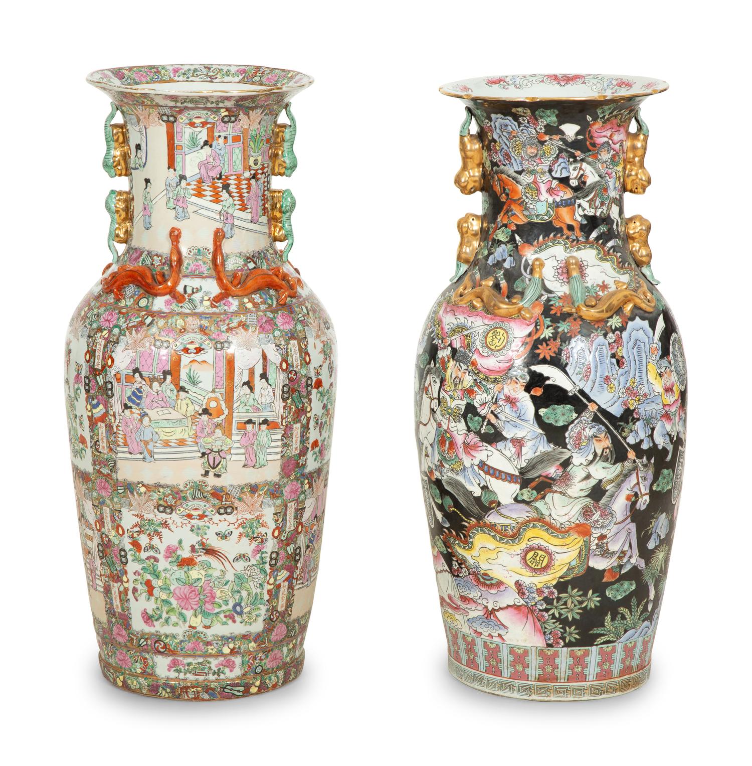 Two Chinese Porcelain Palace Vases