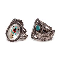 Zuni Mosaic Inlay Gan Dancer Cuff Bracelets