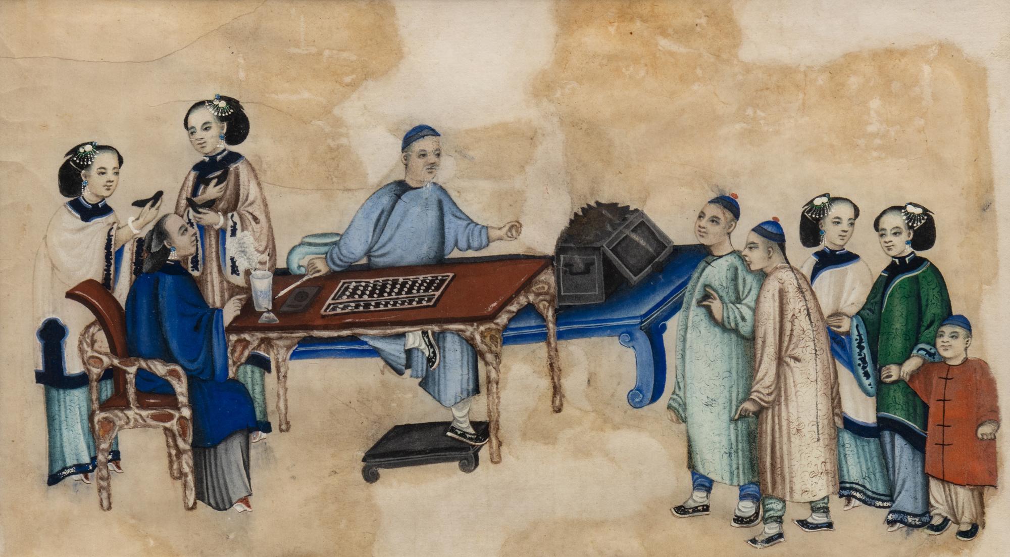 A Group of Twelve Chinese Export Pith Paintings