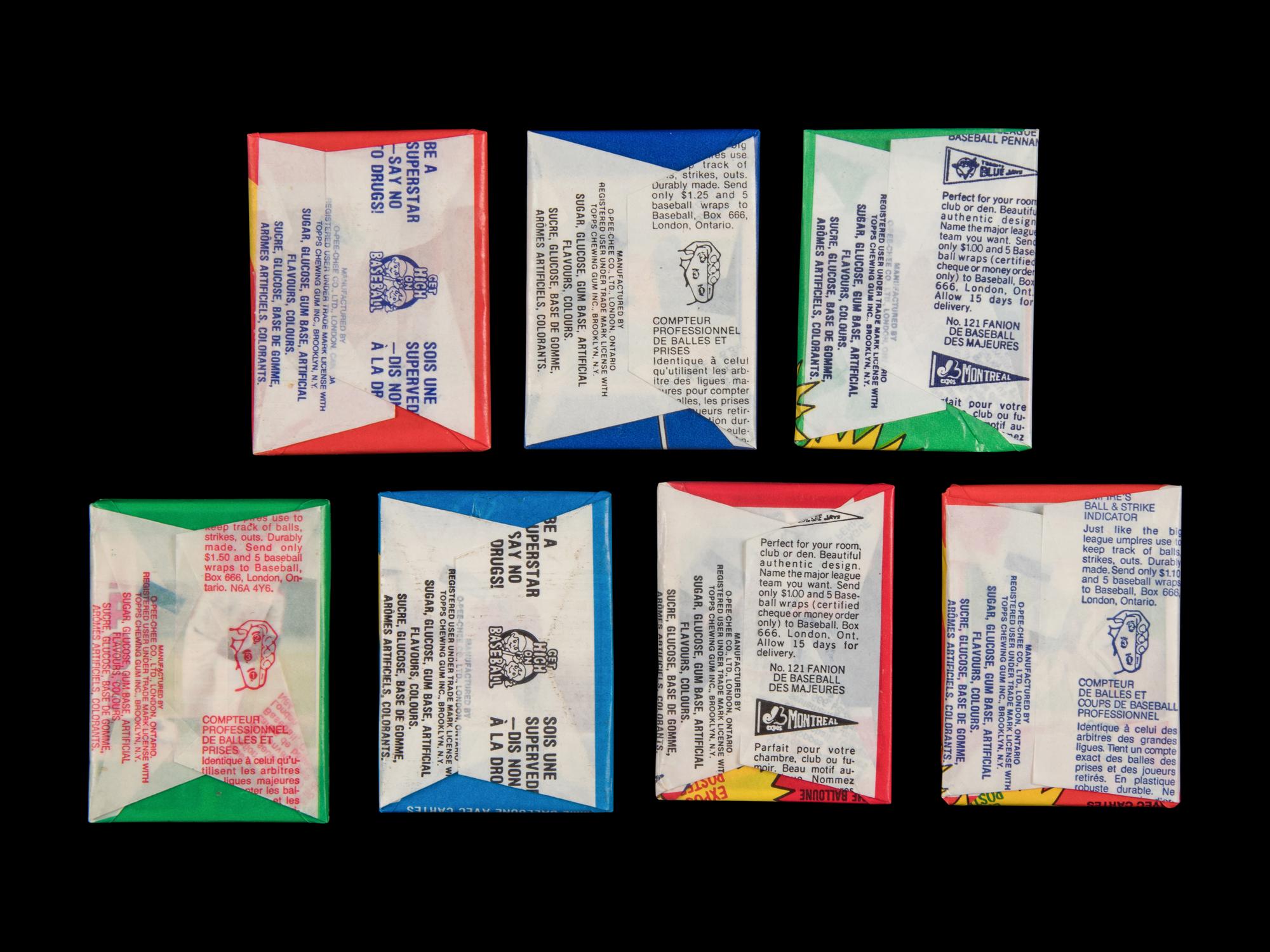 A Group of Sealed Unopened 1980s O-Pee-Chee Baseball Wax Packs