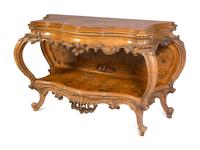 An Italian Rococo Style Carved Walnut Marble-Top Server