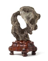 A Grey Ying Scholar's Rock Total height 8 1/4 inches. — QING DYNASTY (1644-1911)