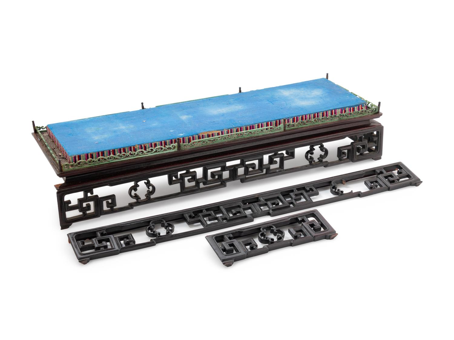 A Chinese Hardwood and Glass Displaying Case